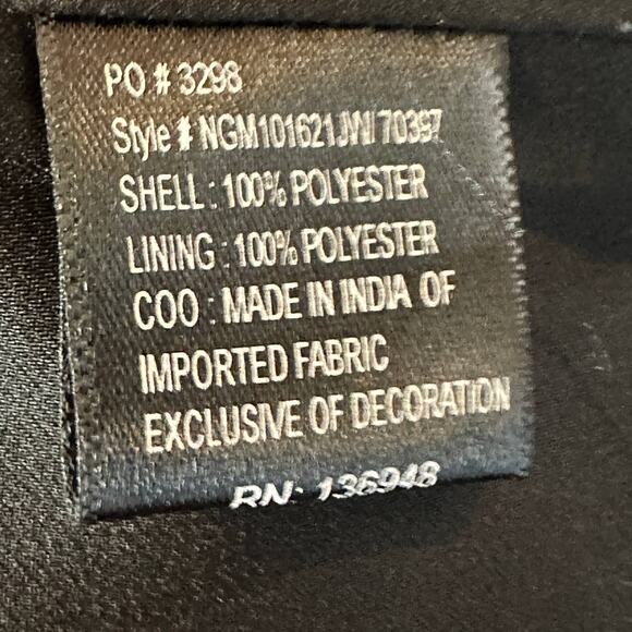 Nasty Gal Collection Black Rhinestone Satin Blazer MEDIUM Studded Cocktail RARE - Picture 7 of 9